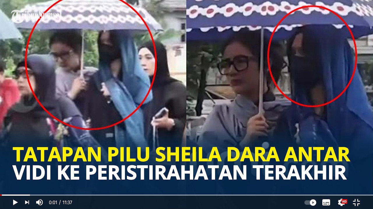 SUASANA Hujan Iringi Pemakaman Vidi Aldiano di TPU Tanah Kusir, Sheila Dara Tampak Tegar