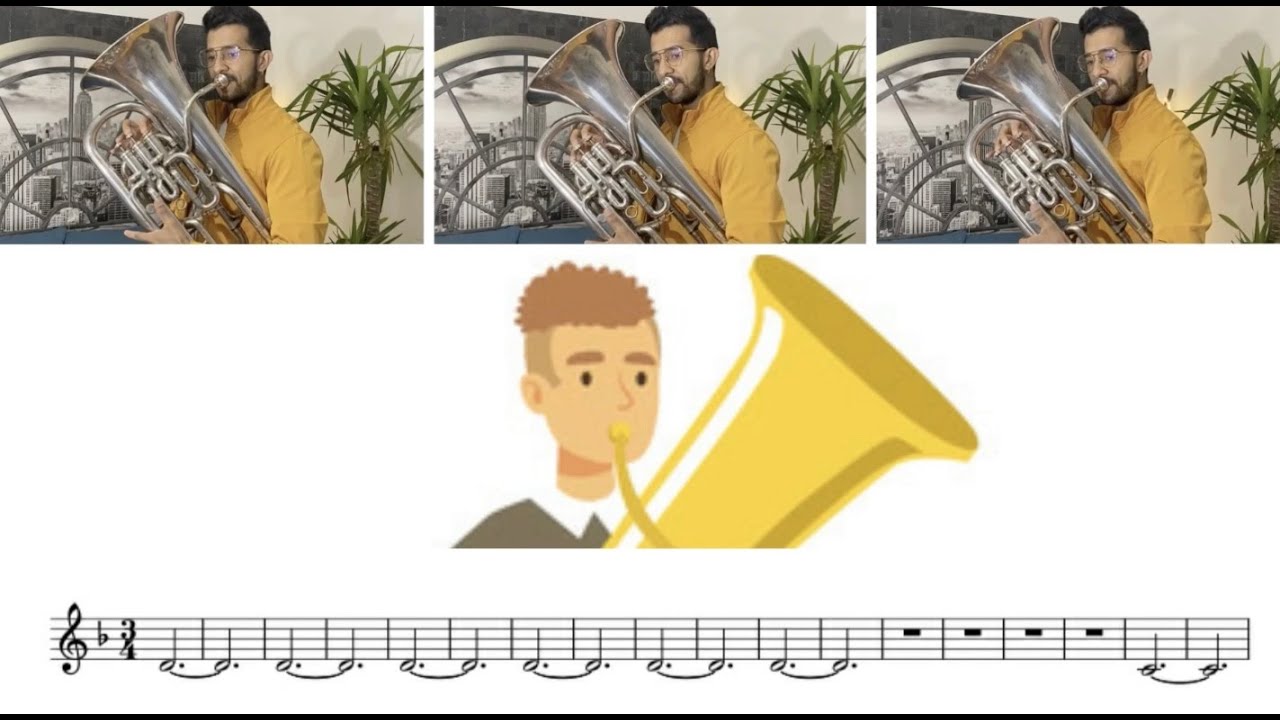 Tuba-debutant, premier morceau. First piece lesson-TUBA. Play with me GAME OF THRONES.