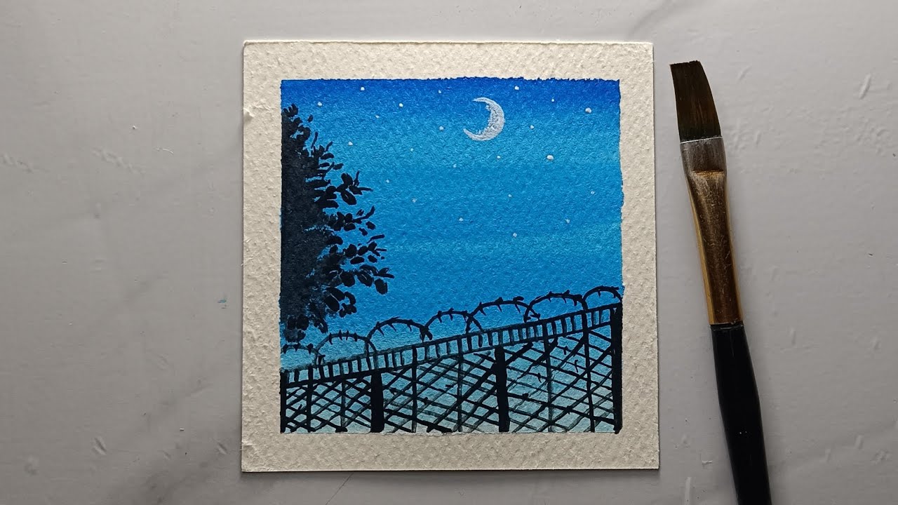 Crescent Moon Aesthetic Painting | This Peaceful Moonlight Painting Will Calm Your Mind Instantly✨