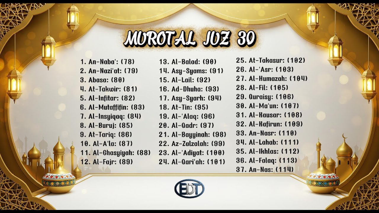 Murotal Juz 30 Lengkap 37 Surah Merdu Penyejuk Hati