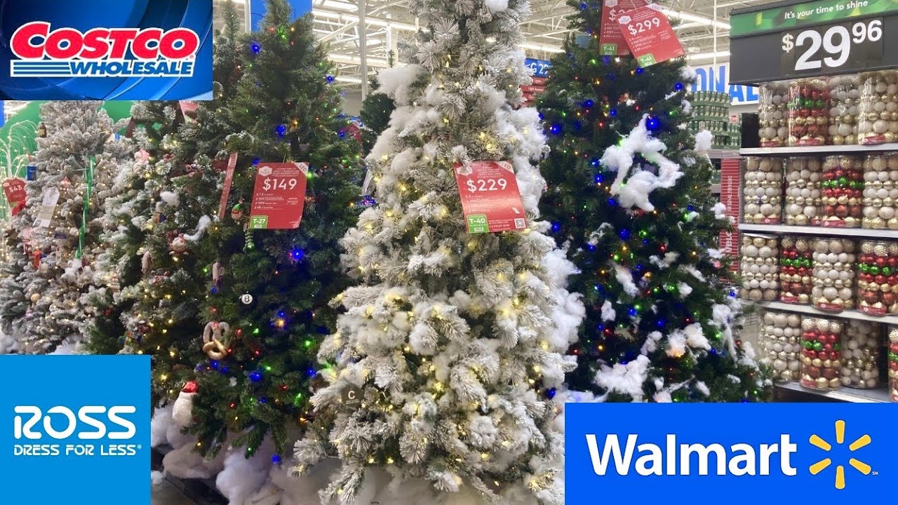 COSTCO WALMART ROSS CHRISTMAS DECORATIONS DECOR TREES SHOP WITH ME SHOPPING STORE WALK THROUGH