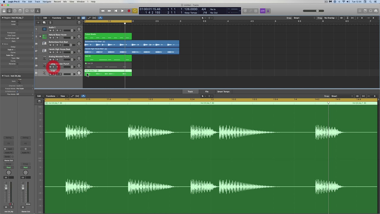 Logic Pro X Reverse (Fade-up) House Basslines