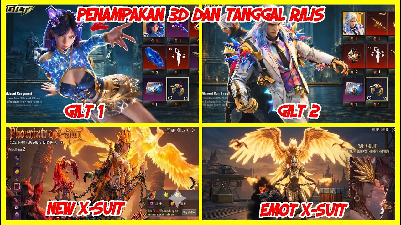 MOBIL MIRADO GILT NIH 😍PENAMPAKAN 3D NEW X-SUIT PHOENIXTRA,GILT 1 DAN 2 - PUBG MOBILE