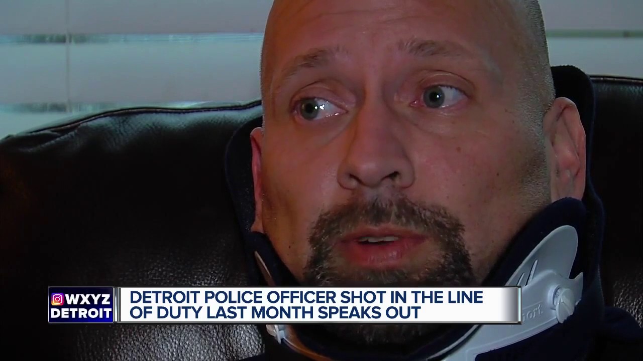 Detroit police officer shot in the line of duty speaks out
