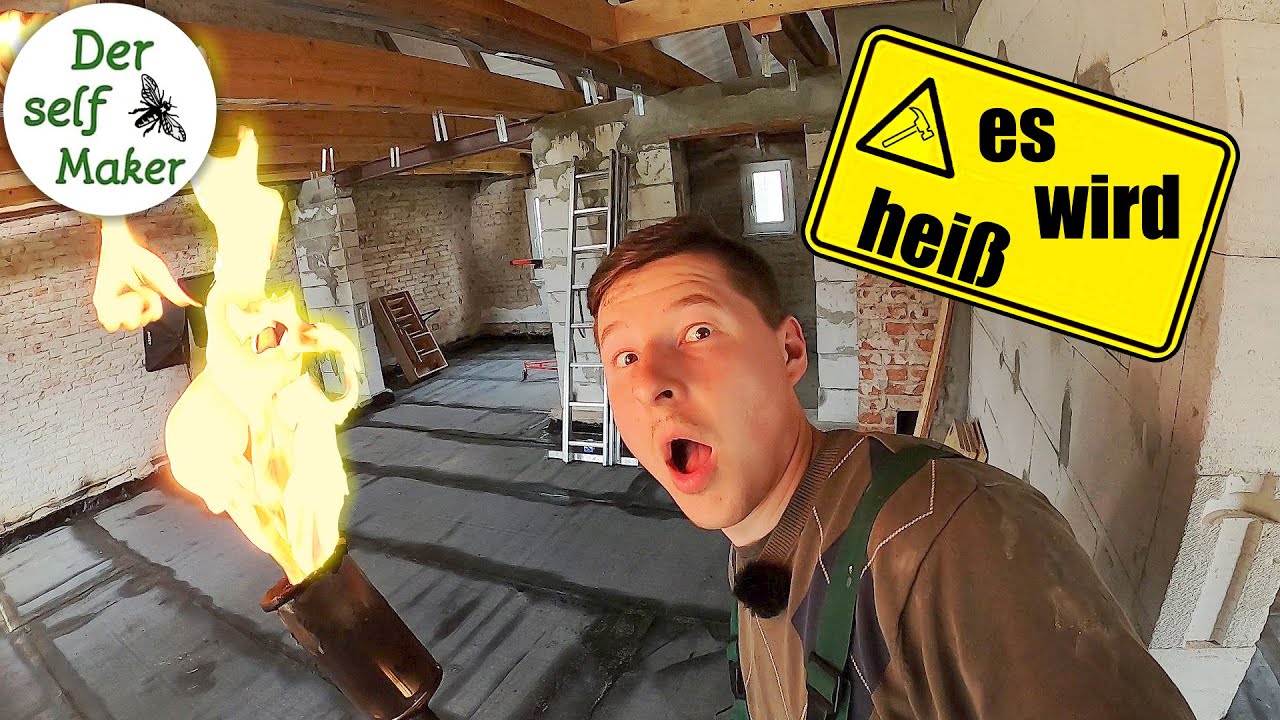 Eine sehr heiße Angelegenheit! | Schweißbahn im Haus verlegen | Mauerwerk abdichten | Der self Maker