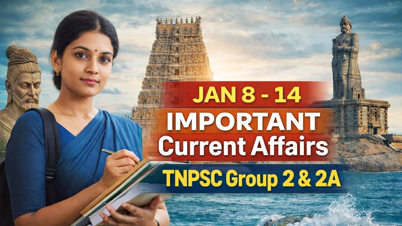 TNPSC Group 2 & 2A 🔥 Jan 8–14 Important Current Affairs | Must Watch