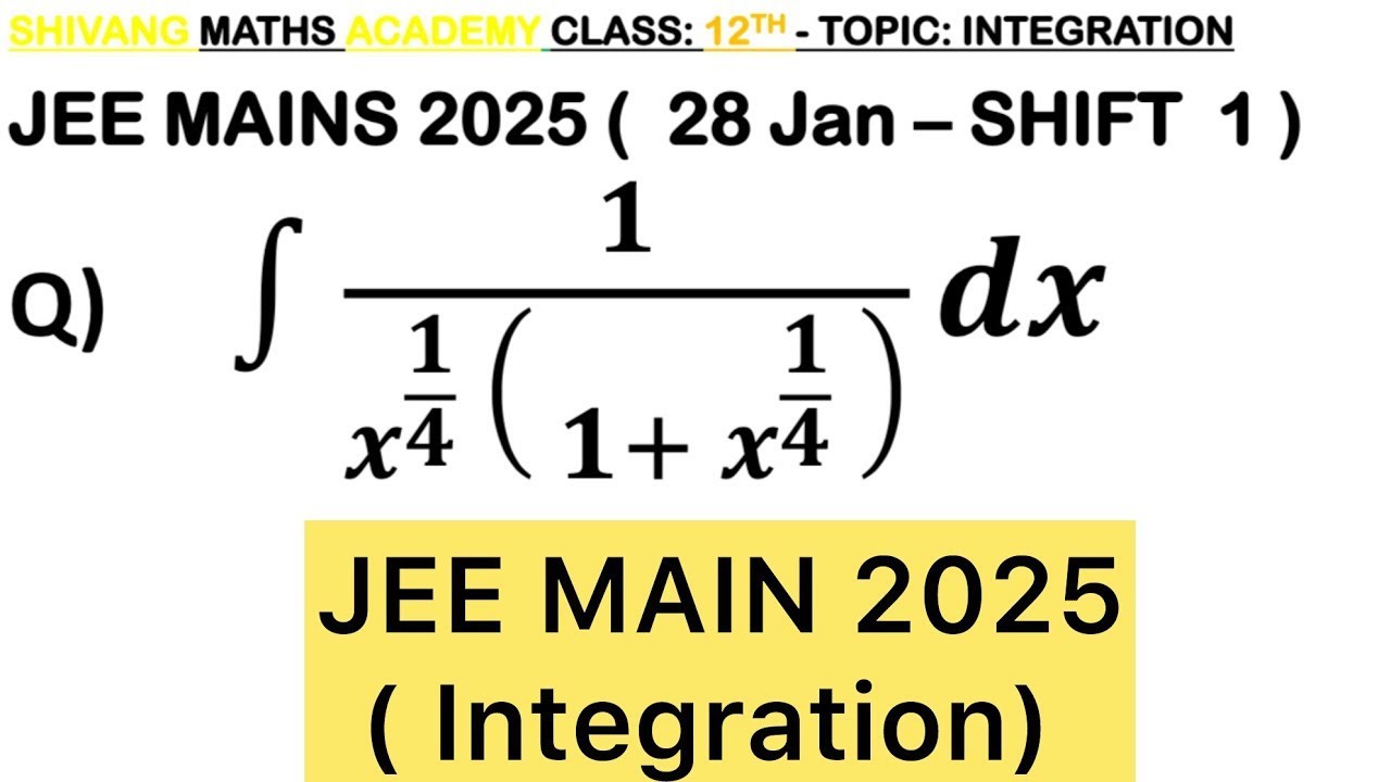Q) If f(x)= Integration ∫ 1/(x^(1/4) (1+x^(1/4) ) ) dx,f(0)=-6, then f(1) is equal to #maths