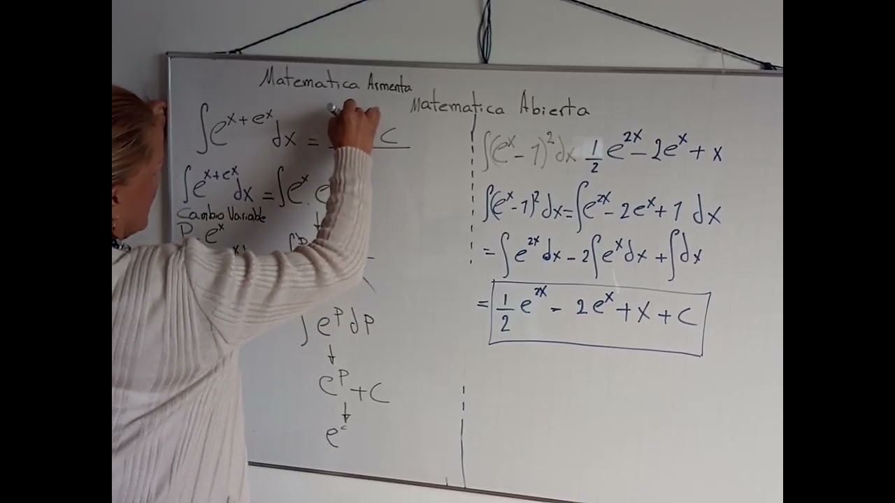 Integral de E elevado ala x