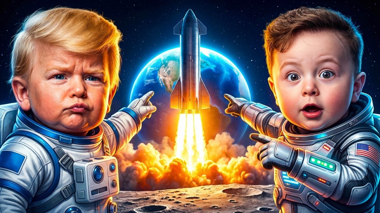 Baby Trump Goes To The Moon With Elon Musk!