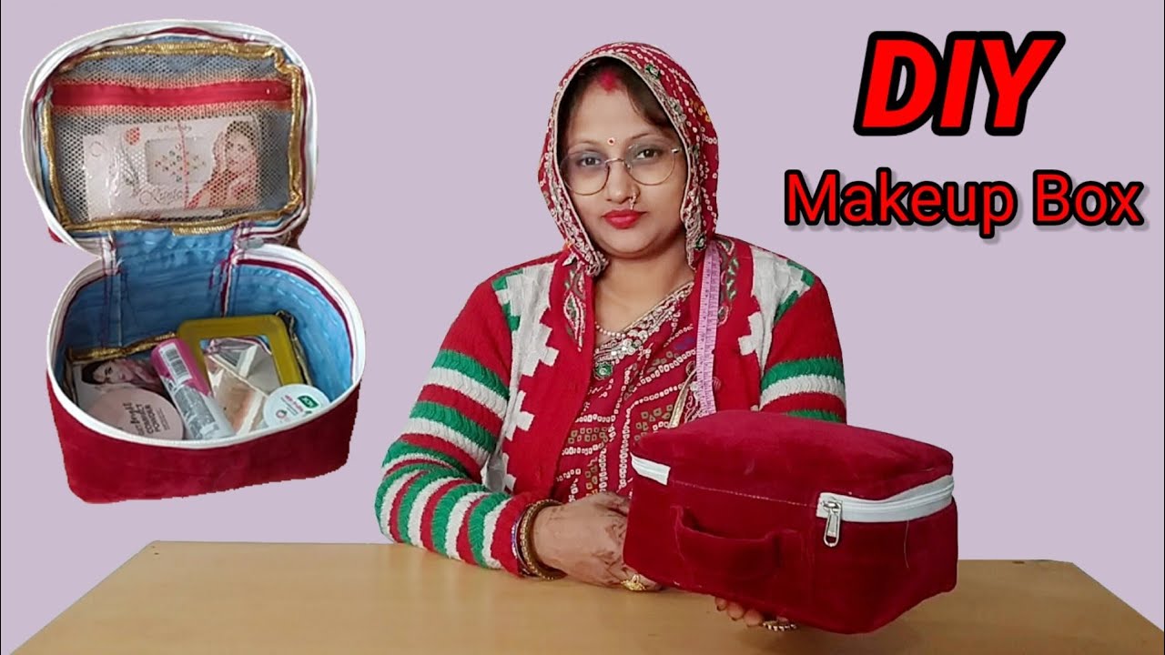 DIY Cute makeup bag / Multipurpose organizer / makeup pouch / storage organizer/pouch making at home