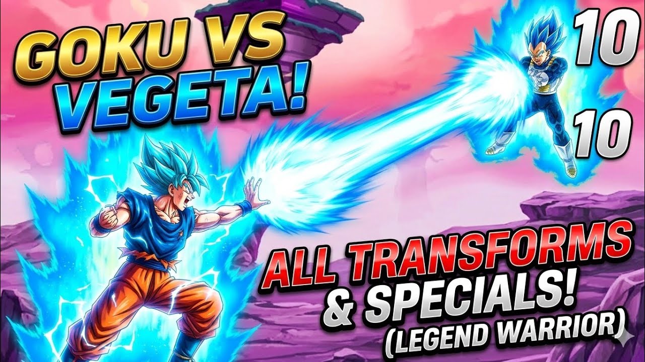 Goku All Transformations & Special Moves vs Vegeta | Legend Warrior Gameplay