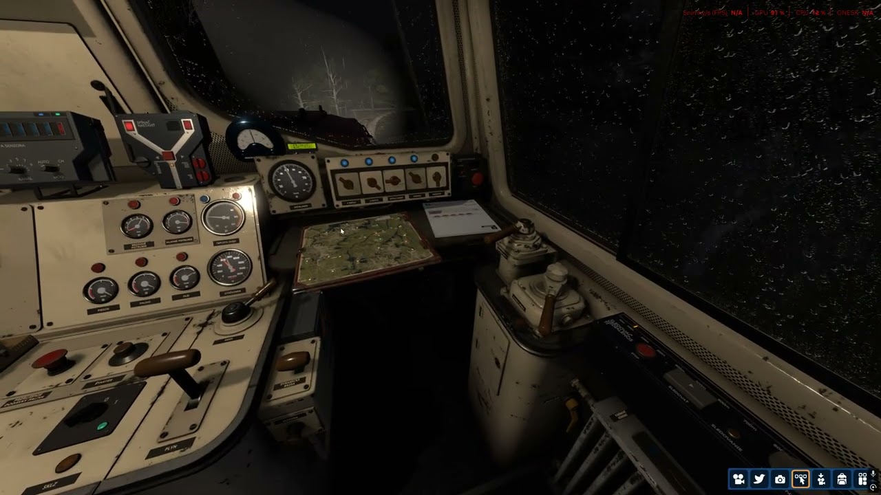 Derail Valley - preparava električiek v noci za dažďa (mašina DH4-670)