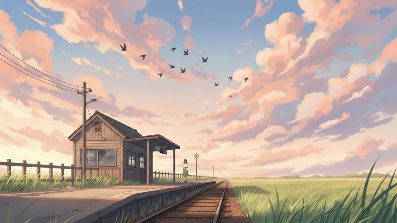 Waiting for the Evening Train | A Small Countryside Station at Sunset