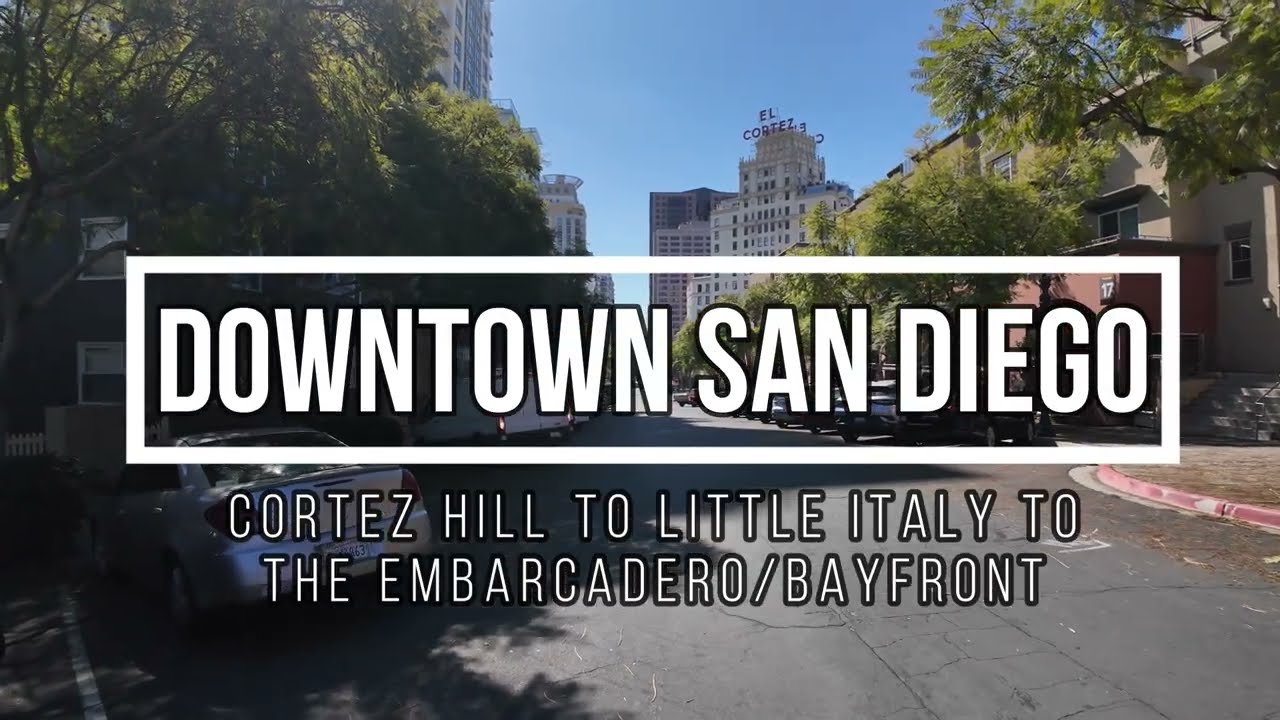 Downtown San Diego, CA - 4K Virtual Walk - City Street View - Ambient Sound