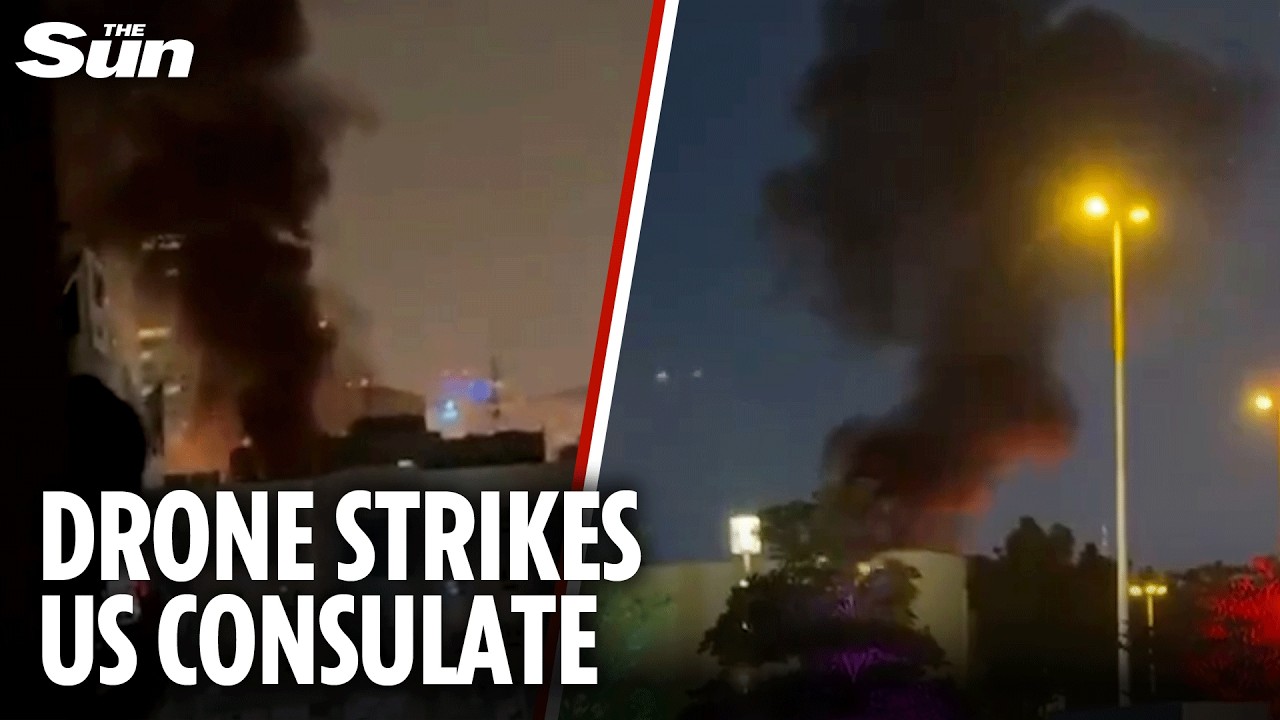 New footage shows moment Iranian drone strikes US Consulate in Dubai