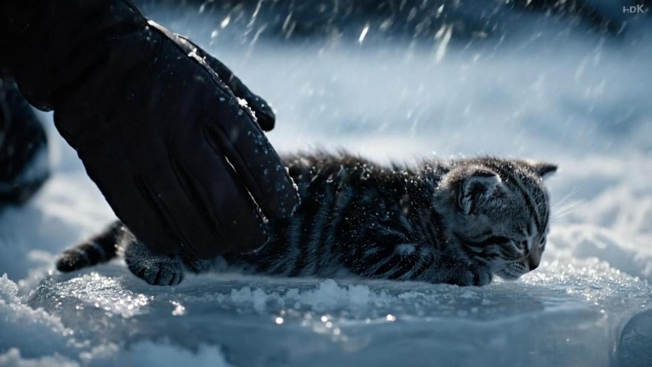 Frozen Kitten Rescued from Icy Pond ❄️ | Emotional Winter Cat Rescue