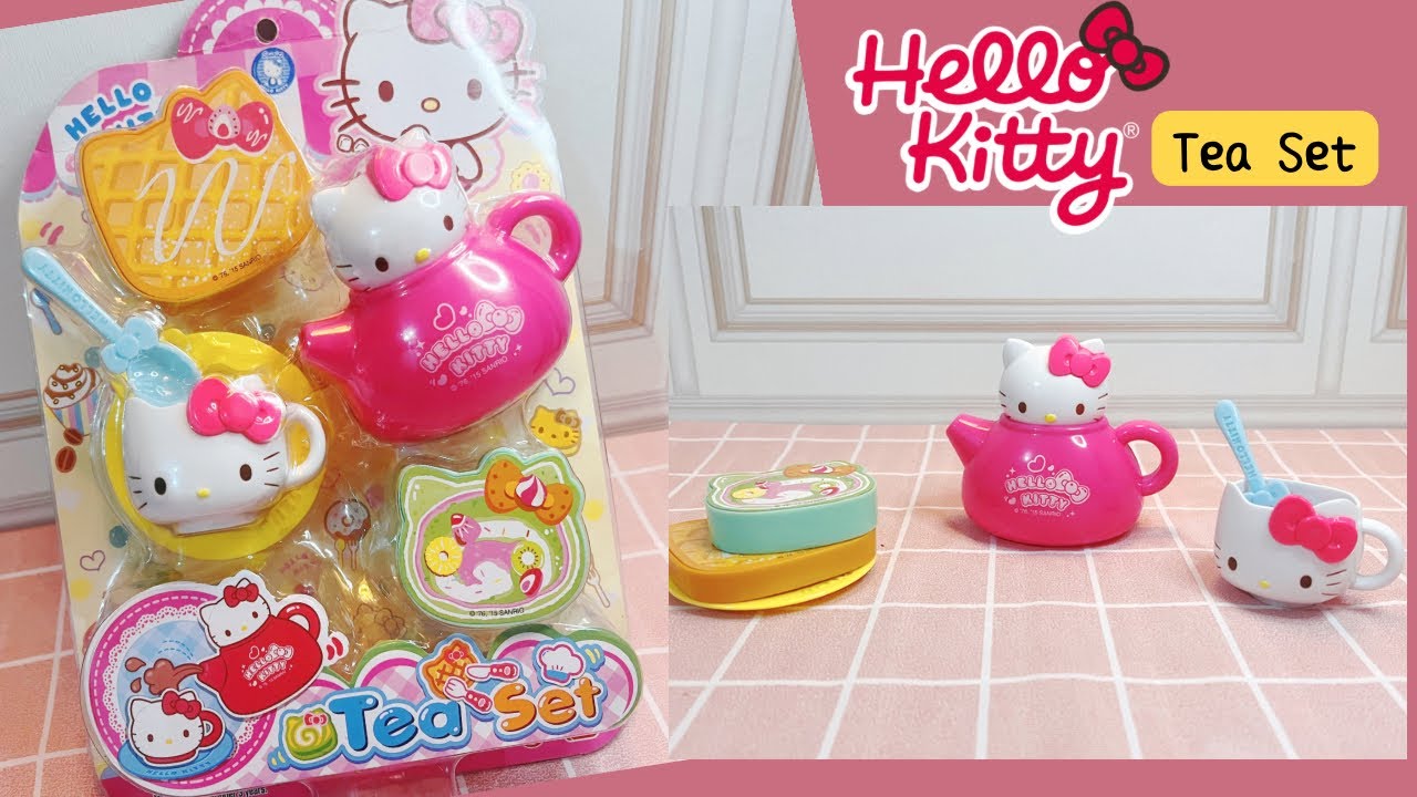 6 Minutes Satisfying with Unboxing Hello Kitty Tea Set Kitchen Set with BEADS! | #ASMR (no music)