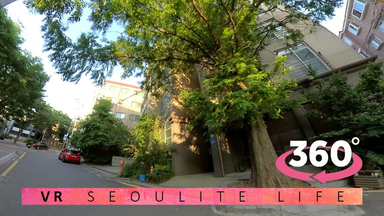 【VR 360】KOREA Exploring Side Streets at Sunset (Hongdae/Hapjeong) - NO talking, NO music