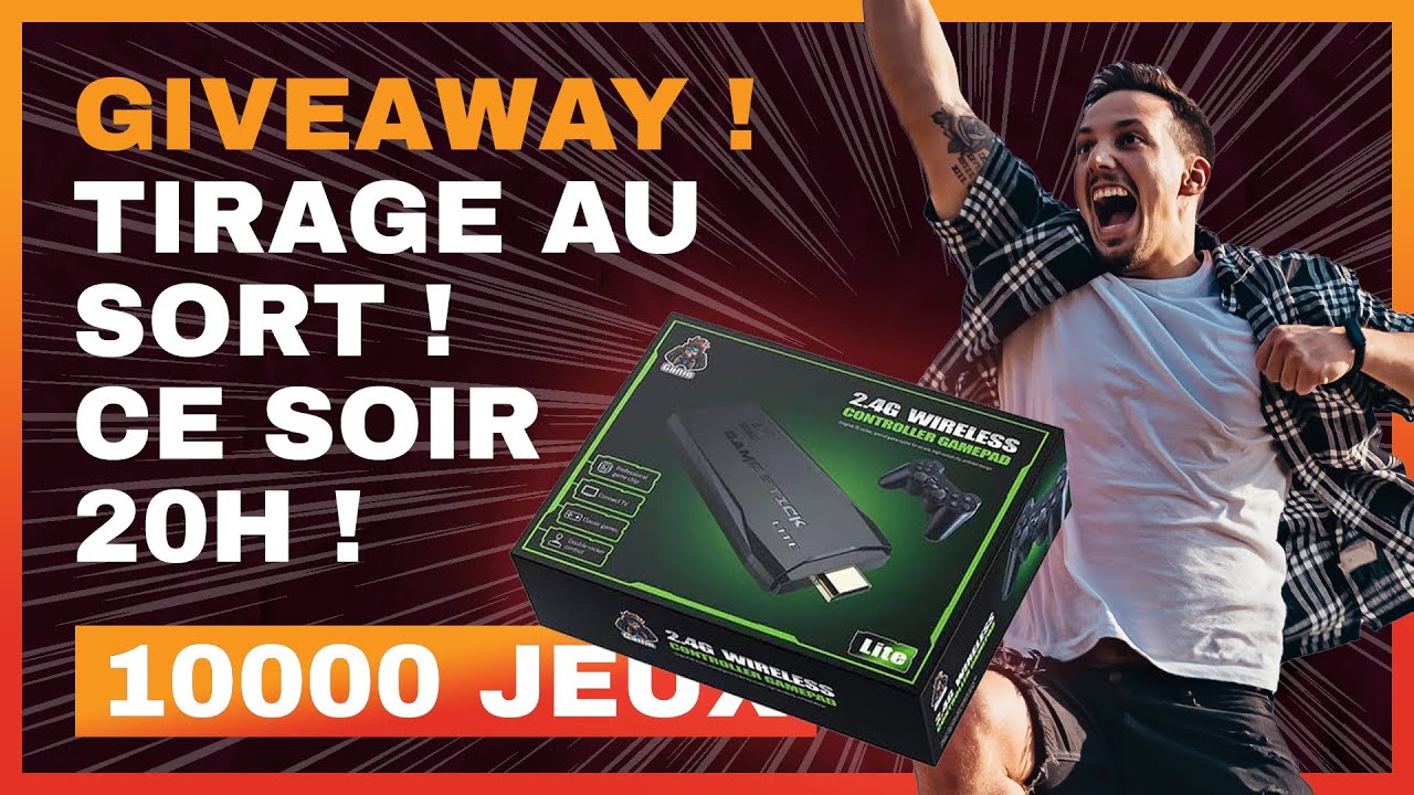 Tirage au sort à 20h30 du Giveaway pour Gagner le Stick4K + 2 Manettes + 10.000 Jeux !