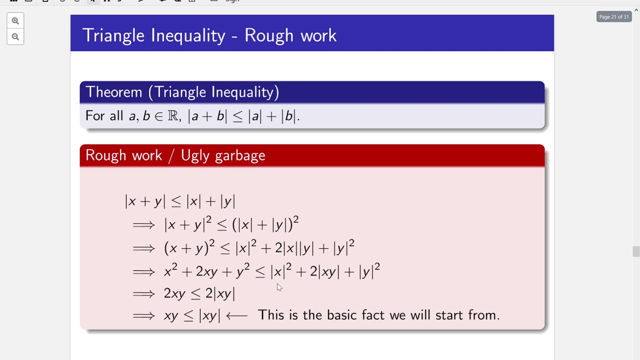 Intro to Proofs - Inequalities - Triangle Inequality