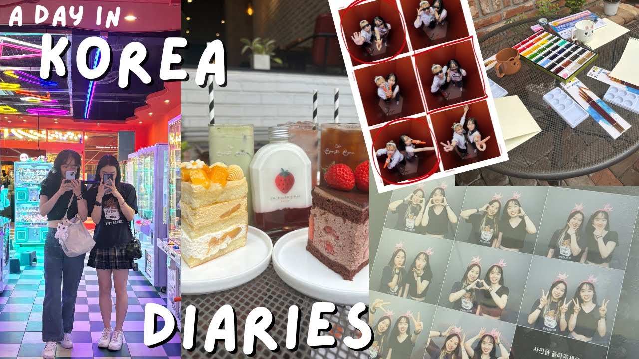korea diaries 🇰🇷 | A DAY IN MY LIFE | shopping, painting in a cafe, arcades, photo booths