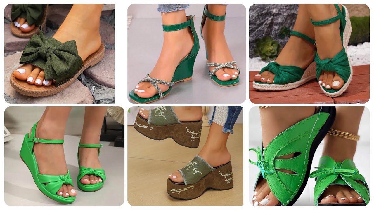 Ideas Hermosas de Sandalias para Verano para damas, / color Verde!