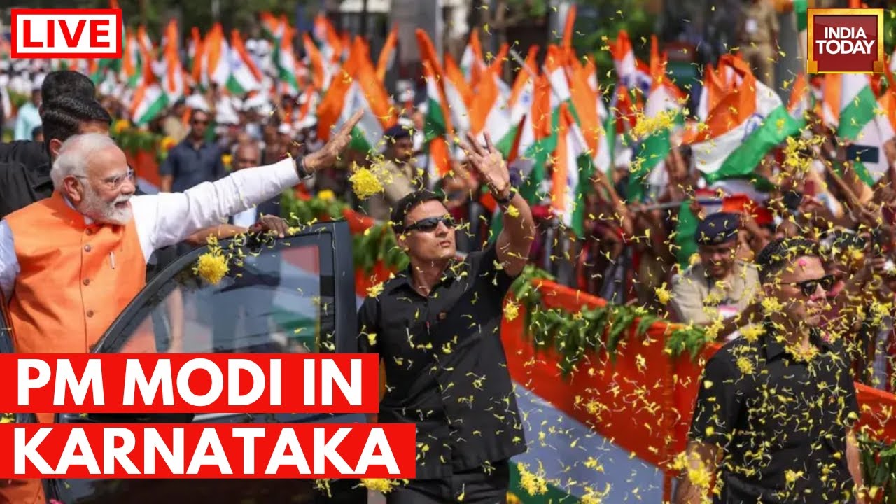 PM Modi Roadshow LIVE: PM Modi Udupi, Karnataka Roadshow | PM Modi News | India Today Live