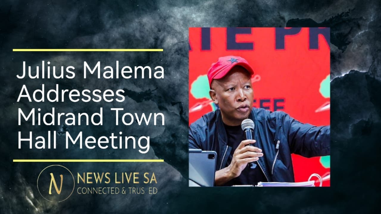 Julius Malemaaddresses the Midrand Town Hall Meeting today.