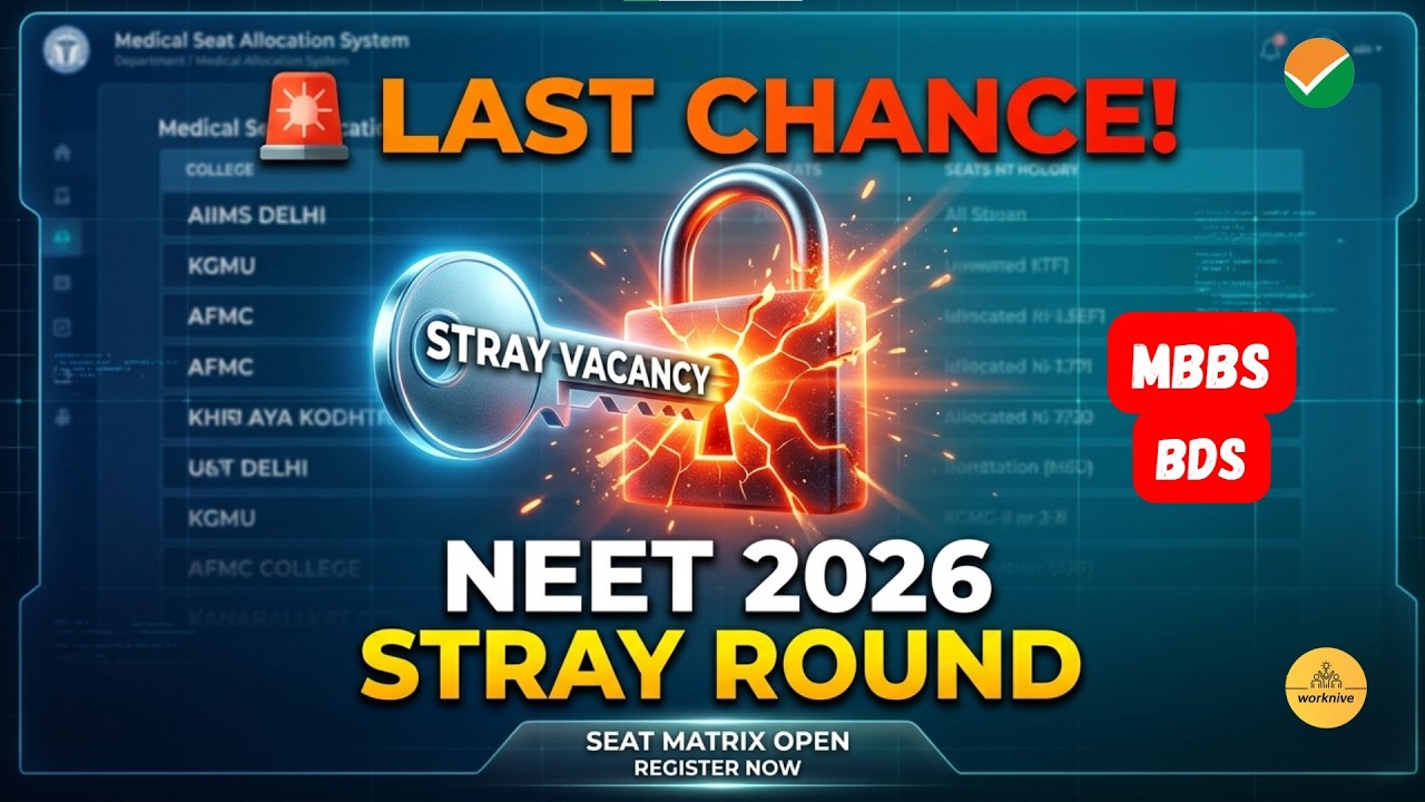 MCC NEET 2026 Stray Vacancy Round Starts Now! | Full Details