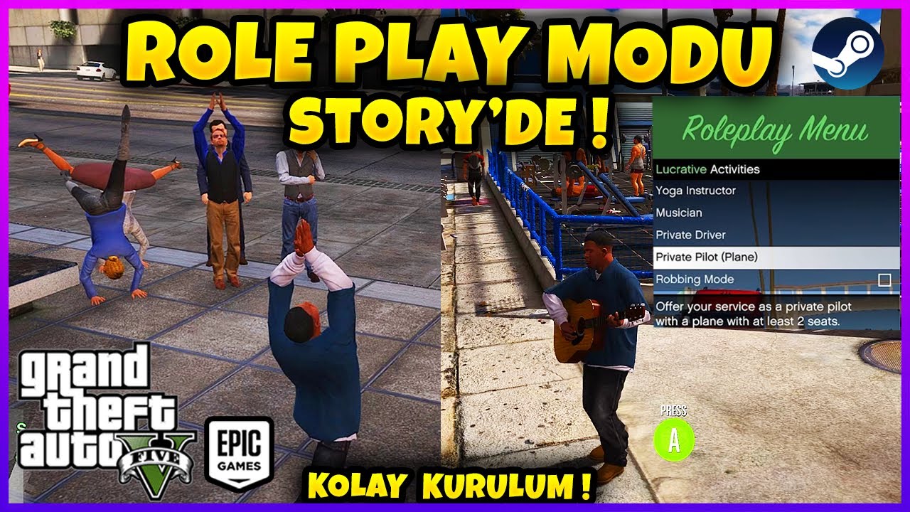 ÇALIŞ PARA KAZAN  GTA 5 ROLE PLAY MOD NASIL KURULUR VE KULLANILINIR ? | GTA5 GERÇEK HAYAT İŞ MODU