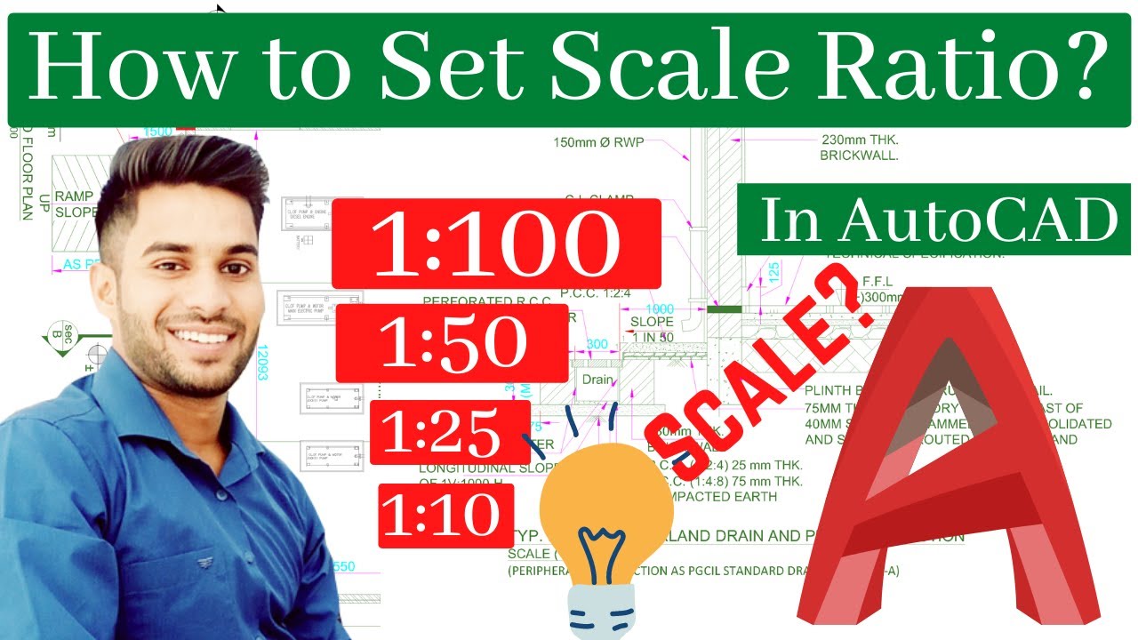 How to Set Sheet Scale Ratio in AutoCAD? Example (1:100 | 1:50 | 1:10)