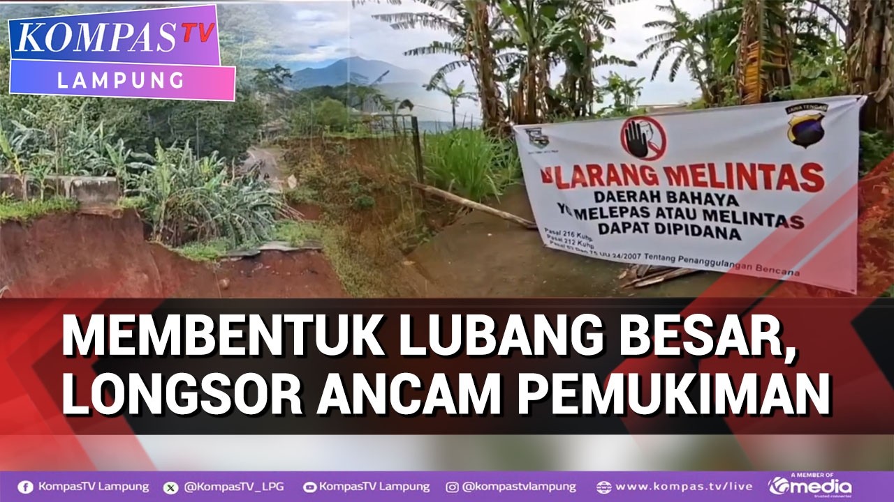 Membentuk Lubang Besar,Longsor di Semarang Ancam Pemukiman