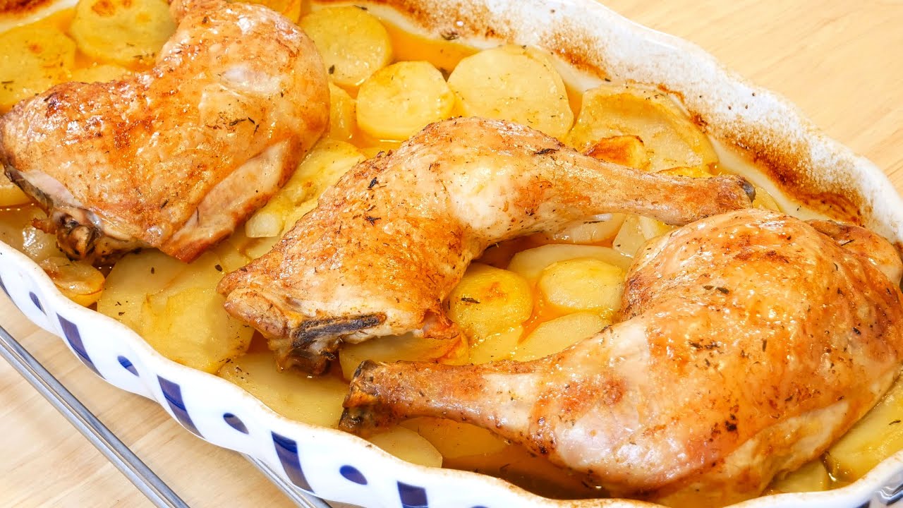 🔥POLLO al horno perfecto con PATATAS CRISPY: el plato que tu familia está esperando 🍴