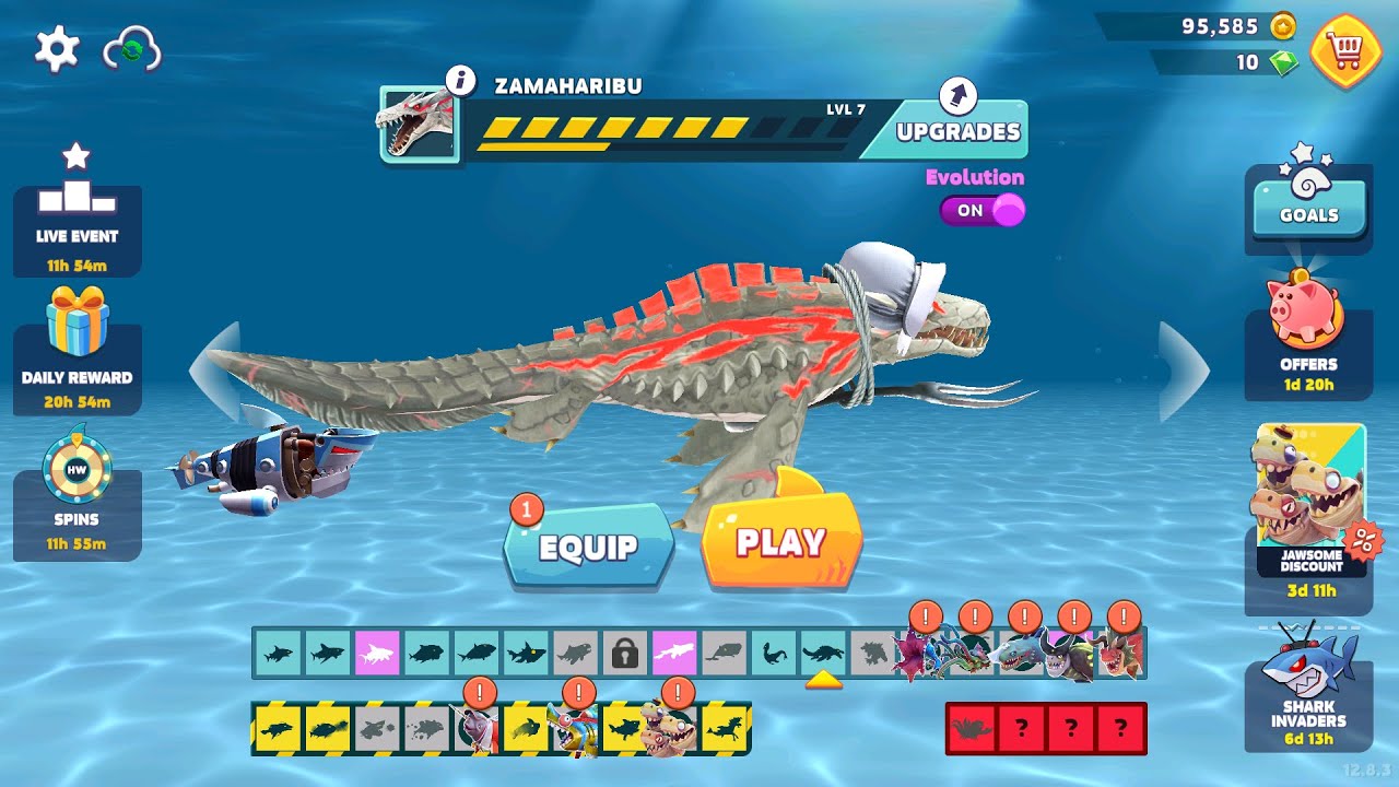 Hungry Shark Evolution - Zamaharibu & Robo Shark - Gameplay