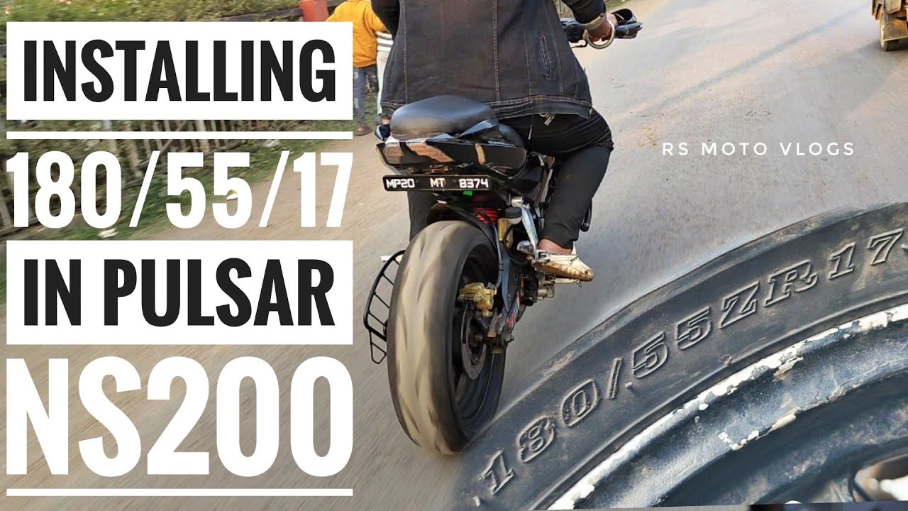 INSTALLING 180 MM TYRE IN PULSAR NS200 | TYRE MODIFICATION | RS MOTO VLOGS