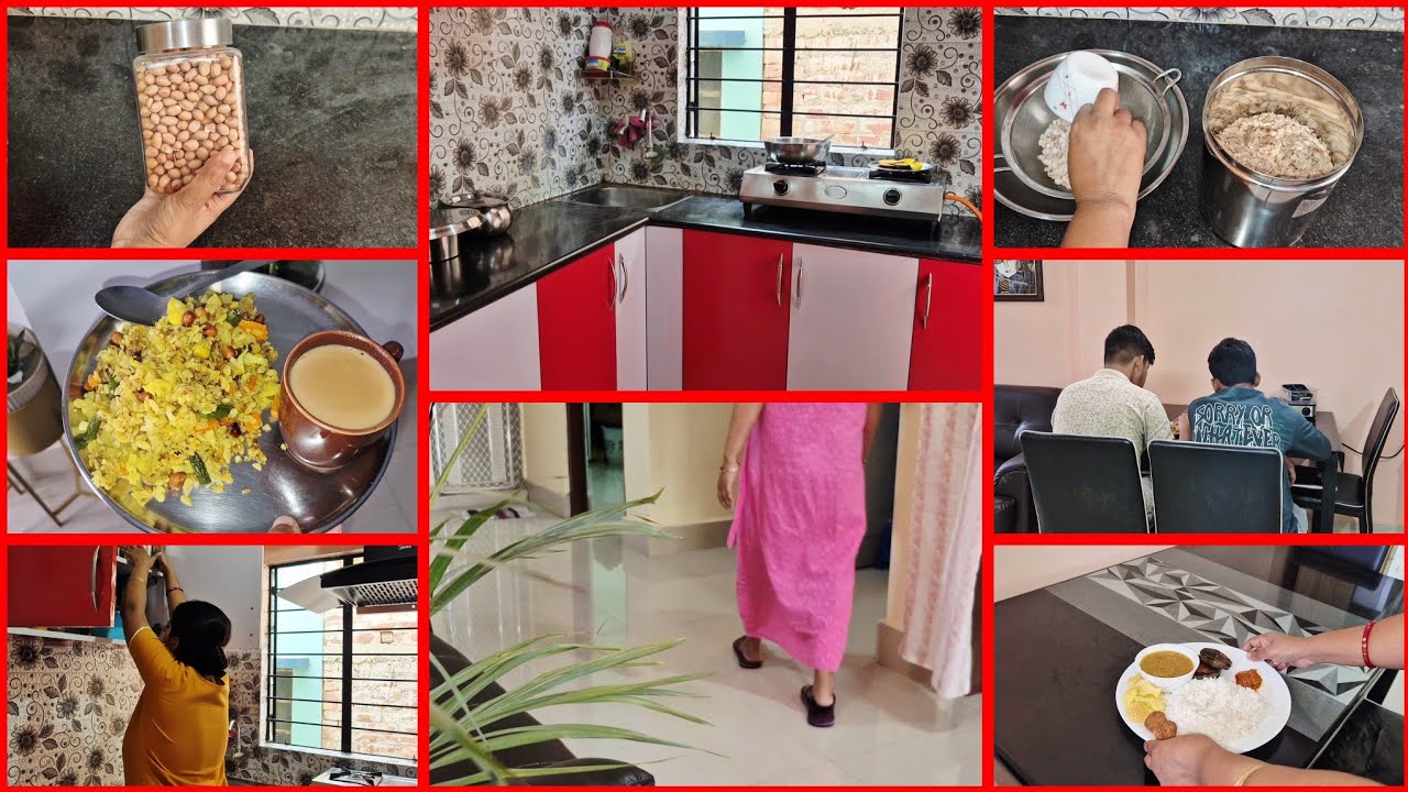 ব্যস্ত সকালের রুটিন💁‍♀️সকালের জলখাবার দুপুরের রান্না + সংসারের সমস্ত কাজ একা হাতে যেভাবে গুছিয়ে করি
