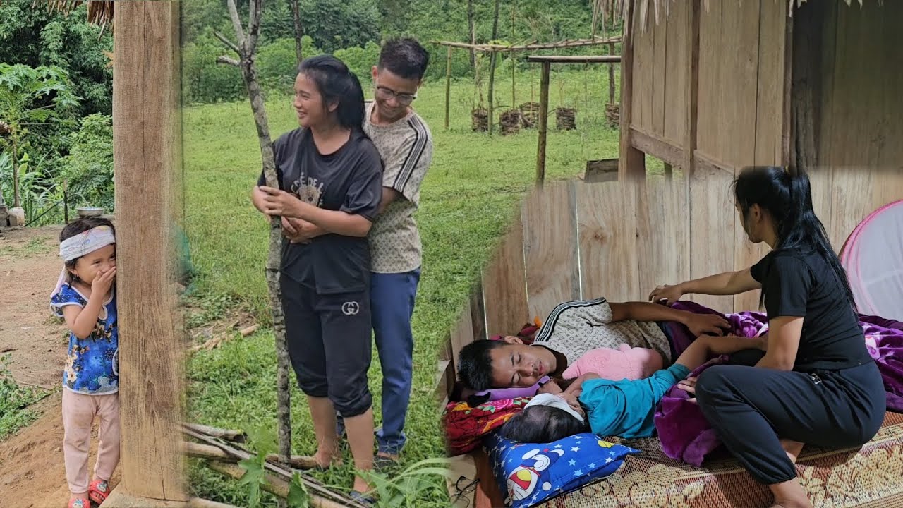 The little girl was happy to see the engineer hugging his mother and sleeping with them.