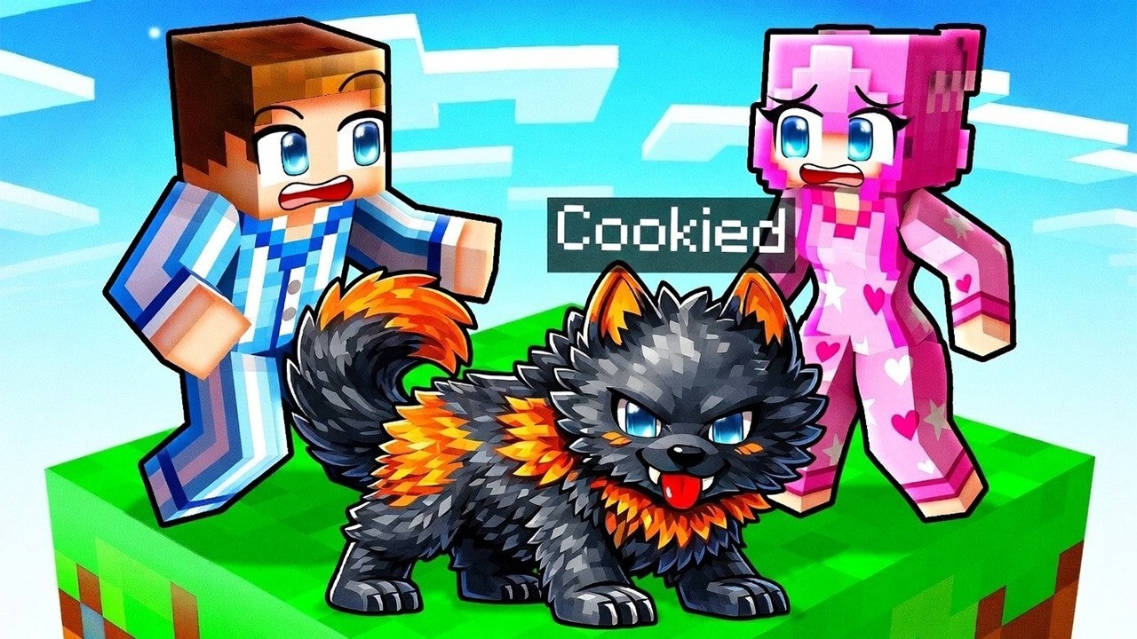 I Pretended to be a BABY WEREWOLF on a One Chunk Sleepover! (Minecraft)