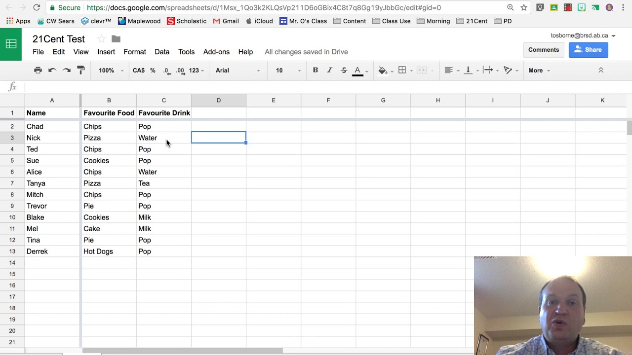 How to create a header column in Google Sheets