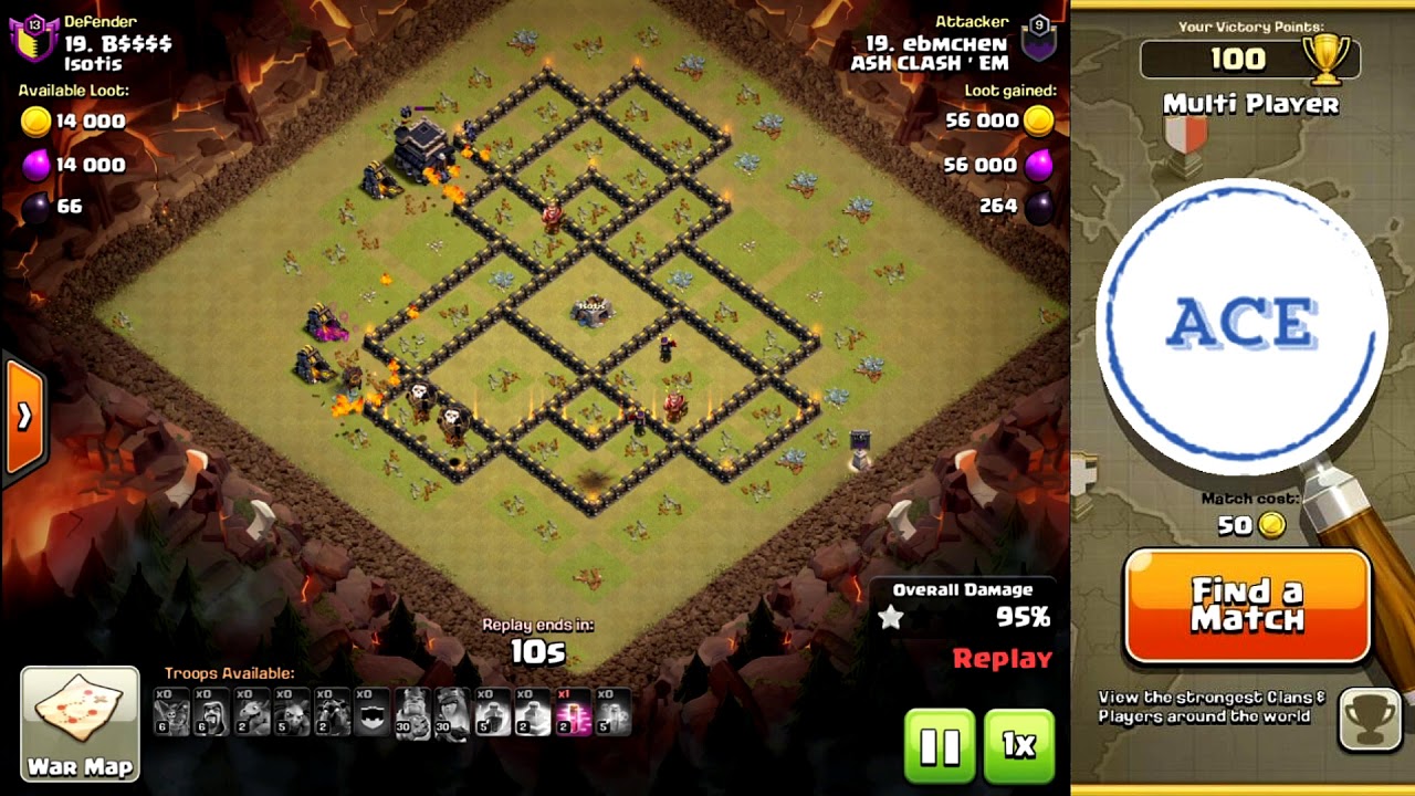 ASH CLASH'EM | 3-Stars in random War | TH9/TH10