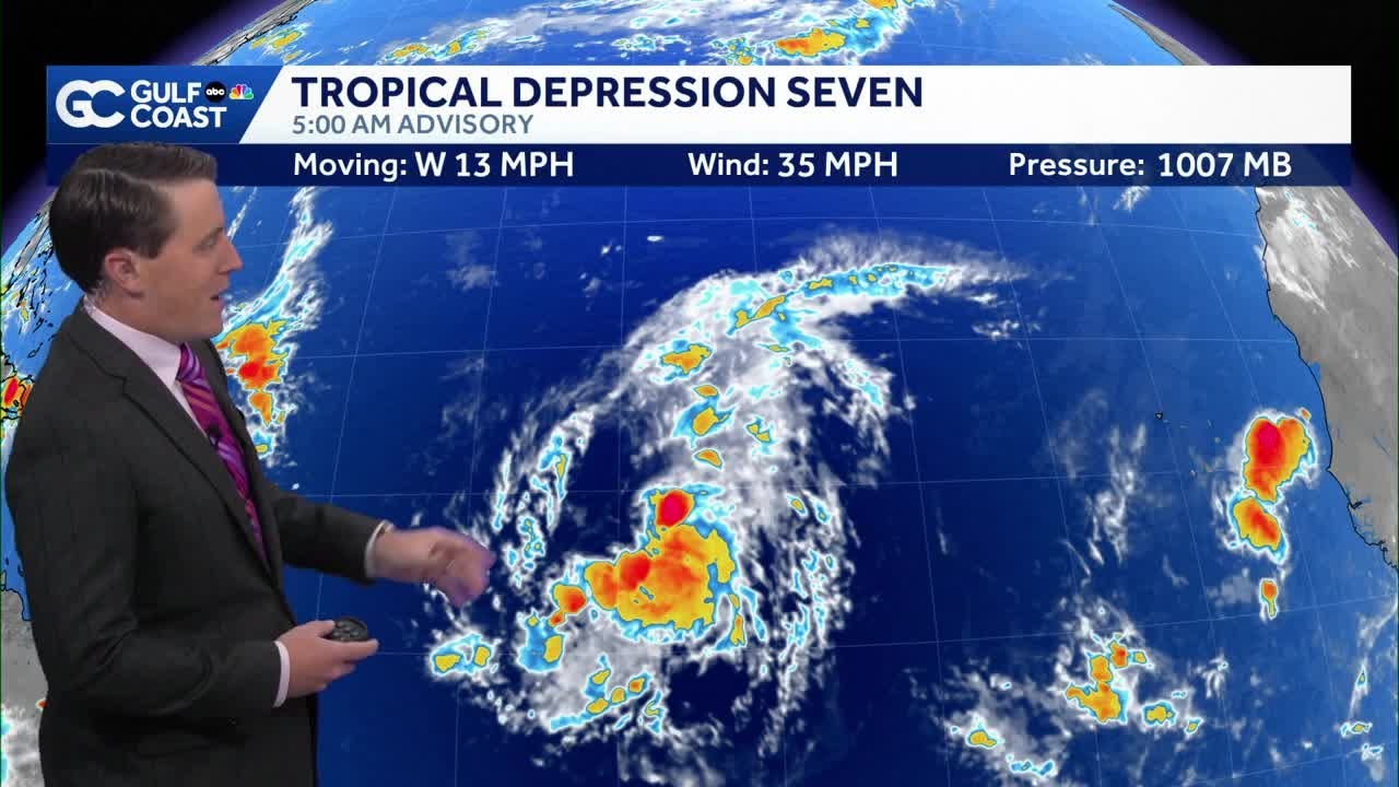 Tropical Depression 7 forms in the Atlantic