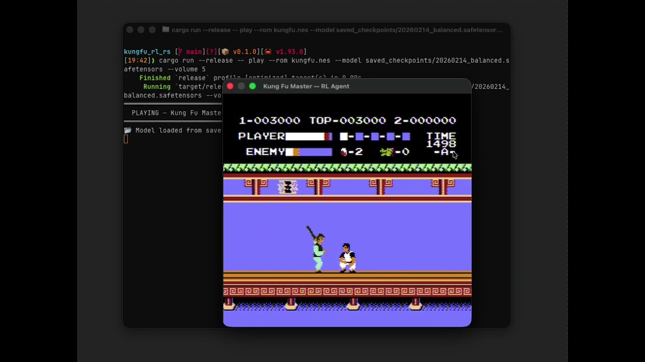 Teaching Machines how to Kung Fu via Reinforcement Learning in Rust