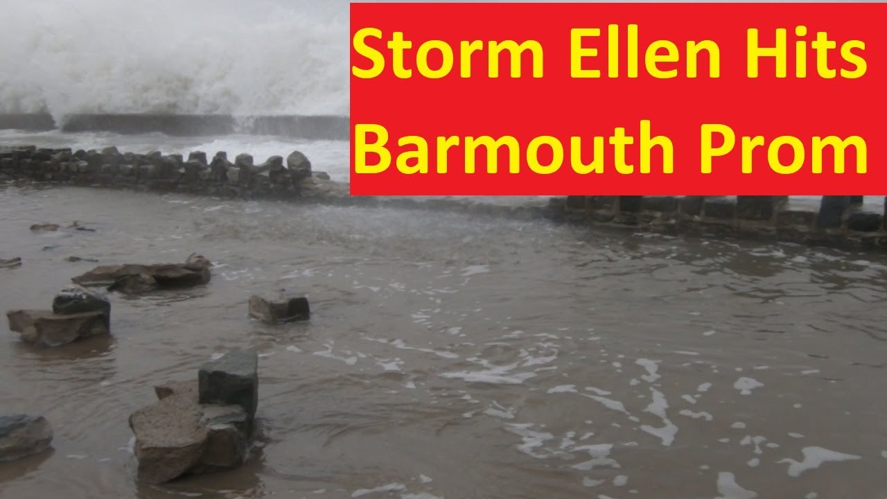 Barmouth north Promenade - Storm Ellen hits north Wales