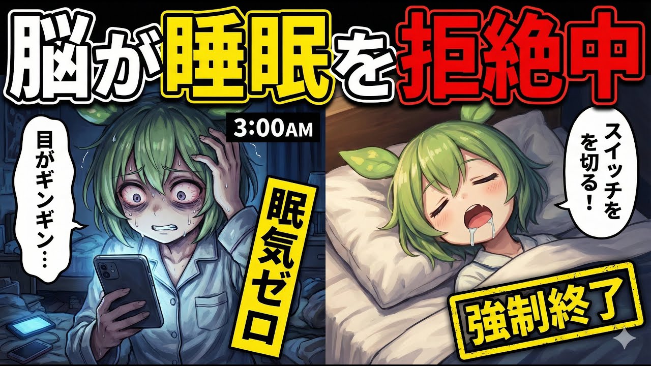 【警告】その夜更かし、脳のSOSです。「眠れない」を３分で強制終了させる脳科学的睡眠法【ずんだもん＆ゆっくり解説】