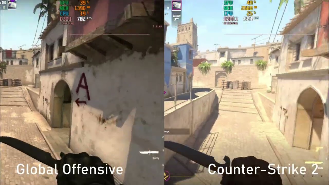 [54] CS2 vs. CS:GO  FPS comparison on an old and outdated computer