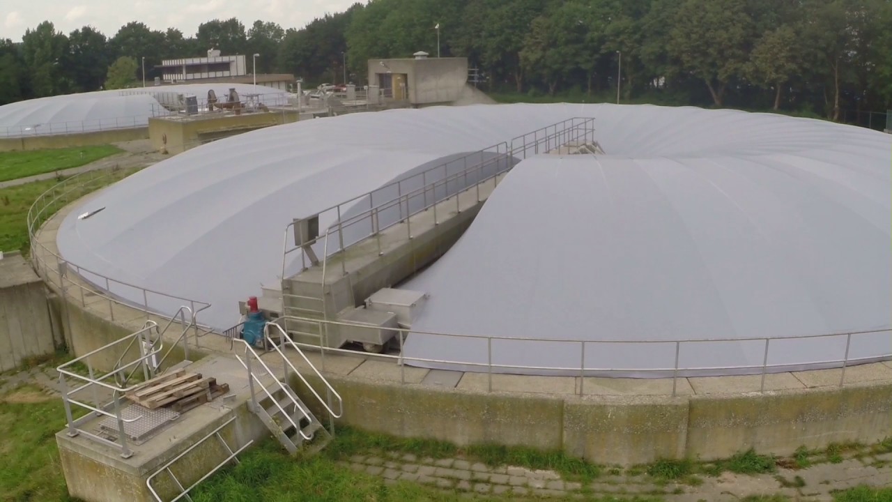Afdekken voorbezinktanks rioolwaterzuivering Zwolle