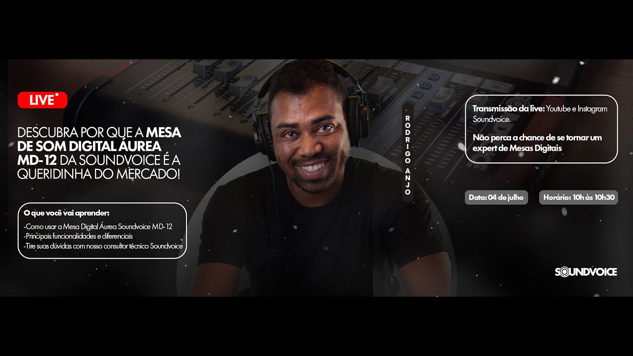 LIVE: DESCUBRA TUDO SOBRE A MESA DIGITAL ÁUREA SOUNDVOICE MD-12!