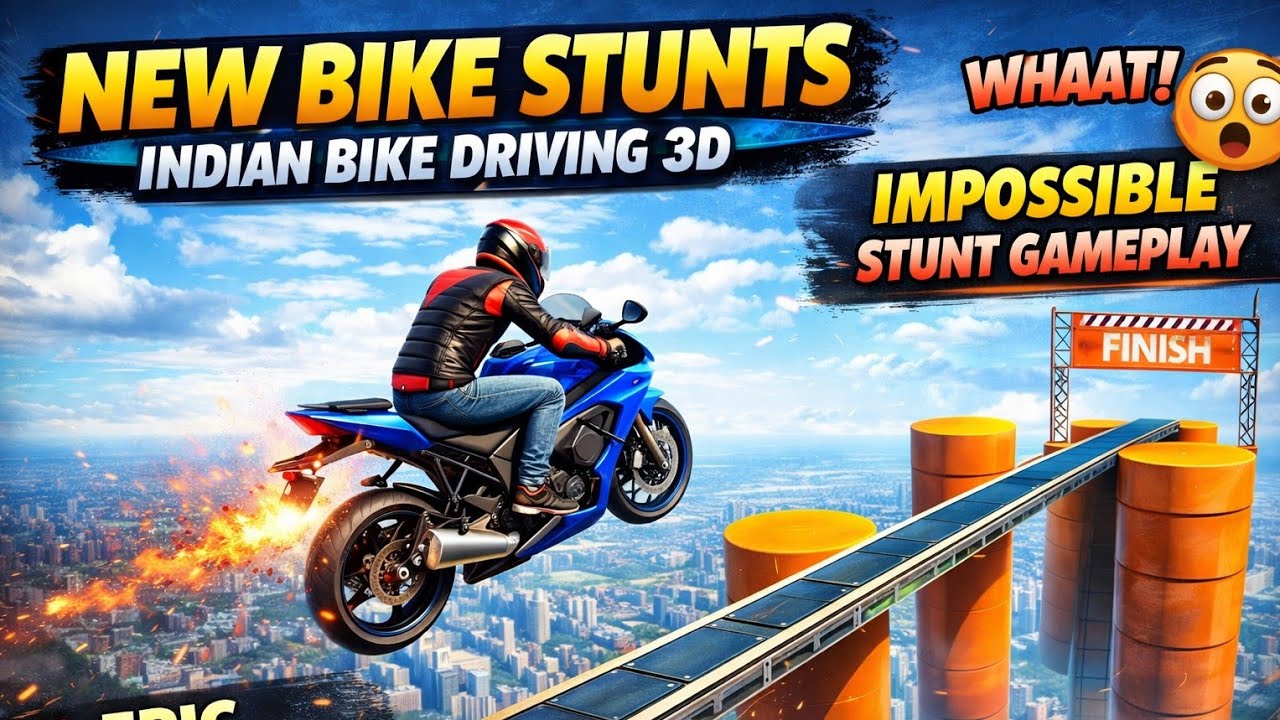 New Bike Stunts Indian Bike Driving 3D 😱 | Impossible Stunt Gameplay