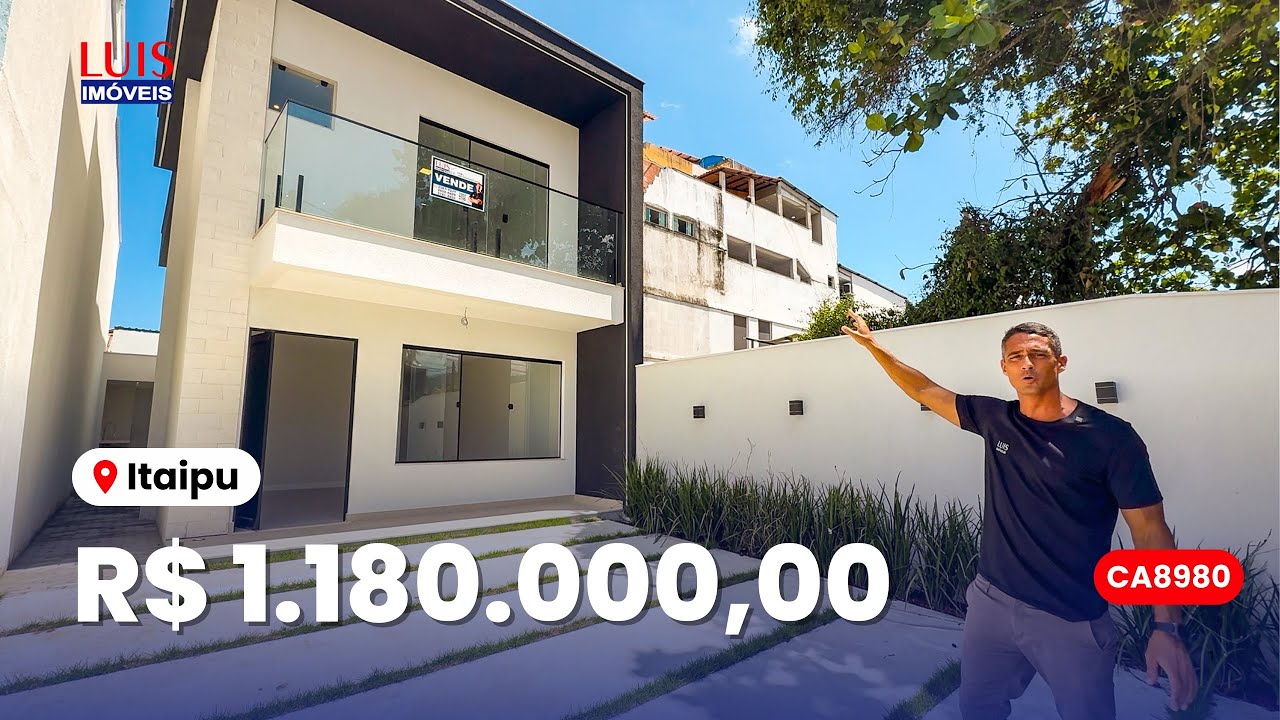 DUPLEX MODERNO C/ 4 QRTS E ÁREA DE LAZER EM ÓTIMA LOCALIZAÇÃO DE ITAIPU l LUIS IMÓVEIS (CA8980)