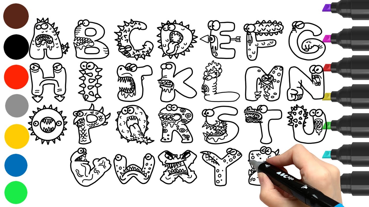 Alphabet Lore A-Z ▹ but they are MONSTERS ✐ coloring